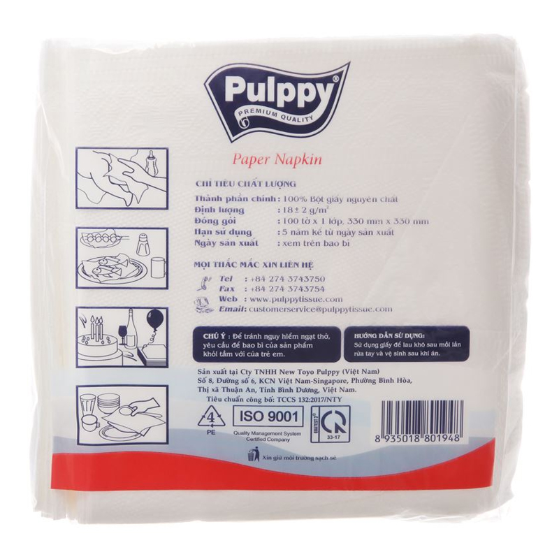 Khăn giấy ăn Pulppy không mùi