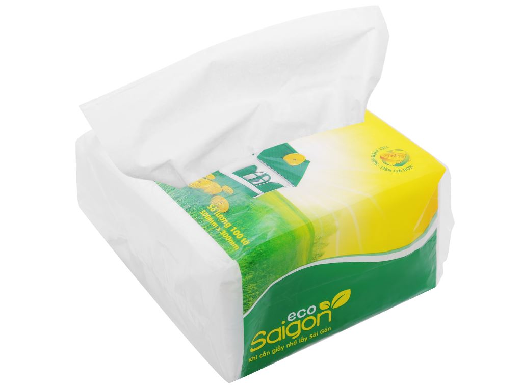 Khăn giấy ăn Saigon Eco 1 lớp gói 100 tờ 6