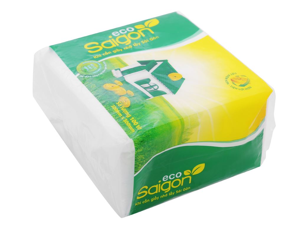 Khăn giấy ăn Saigon Eco 1 lớp gói 100 tờ 1