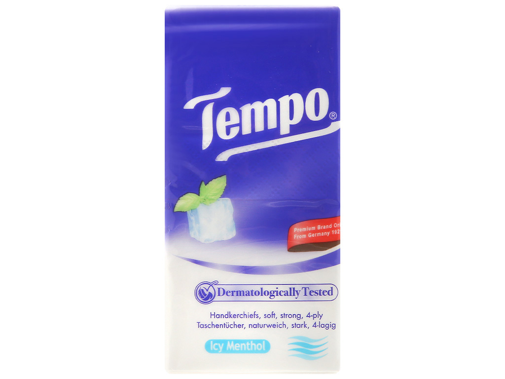 Lốc 10 gói khăn giấy ăn Tempo hương bạc hà 4 lớp 8