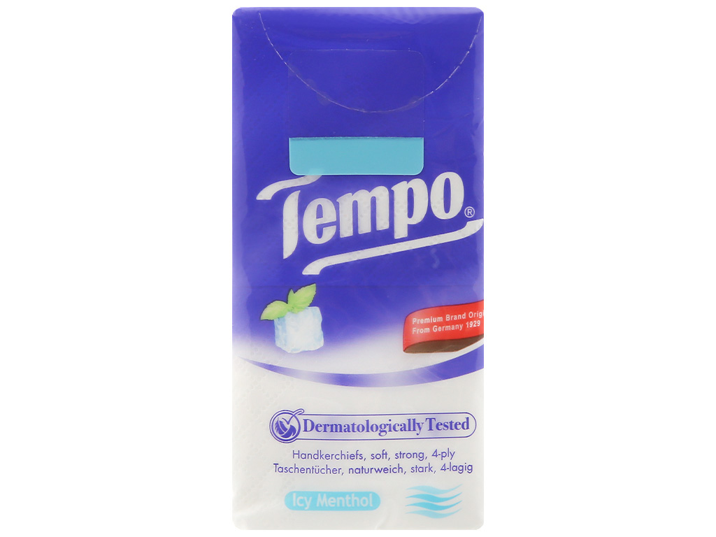 Lốc 10 gói khăn giấy ăn Tempo hương bạc hà 4 lớp 9