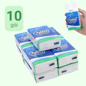Pulppy pocket tissue 3 layers 10 packs x 10 sheets