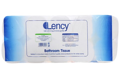 Giấy vệ sinh cao cấp Lency 10 cuộn x 3 lớp (không lõi)