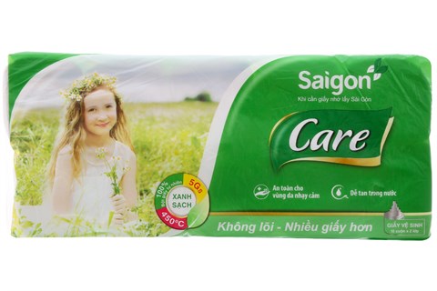 Giấy vệ sinh Sài gòn care không lõi lốc 10 cuộn-1