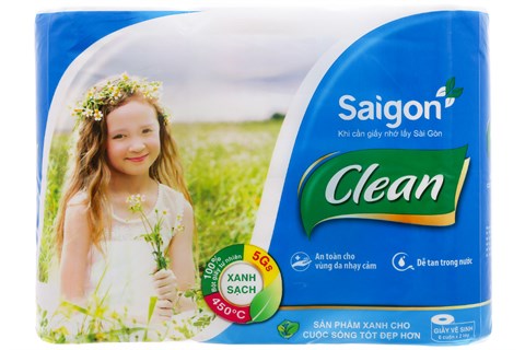 Giấy vệ sinh Sài gòn clean lốc 6-1