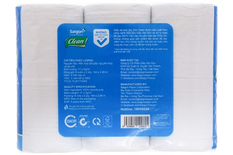 Giấy vệ sinh Sài gòn clean lốc 6-2