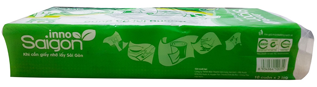 Giấy vệ sinh Sài Gòn Inno không lõi gói 10 cuộn