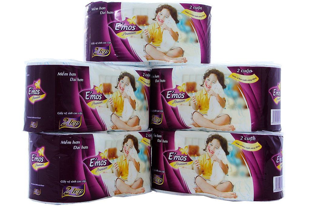 Giấy vệ sinh E'mos premium gói 10 cuộn 2 lớp