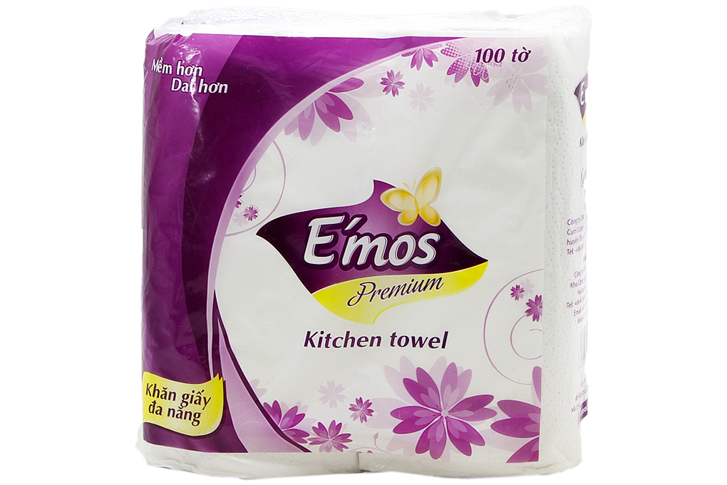Giấy vệ sinh E'mos gói 2 cuộn dài 2 lớp