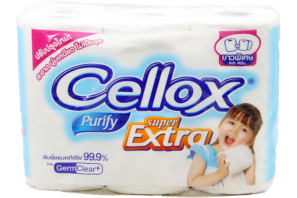 Giấy vệ sinh lụa Cellox gói 6 cuộn dài 2 lớp