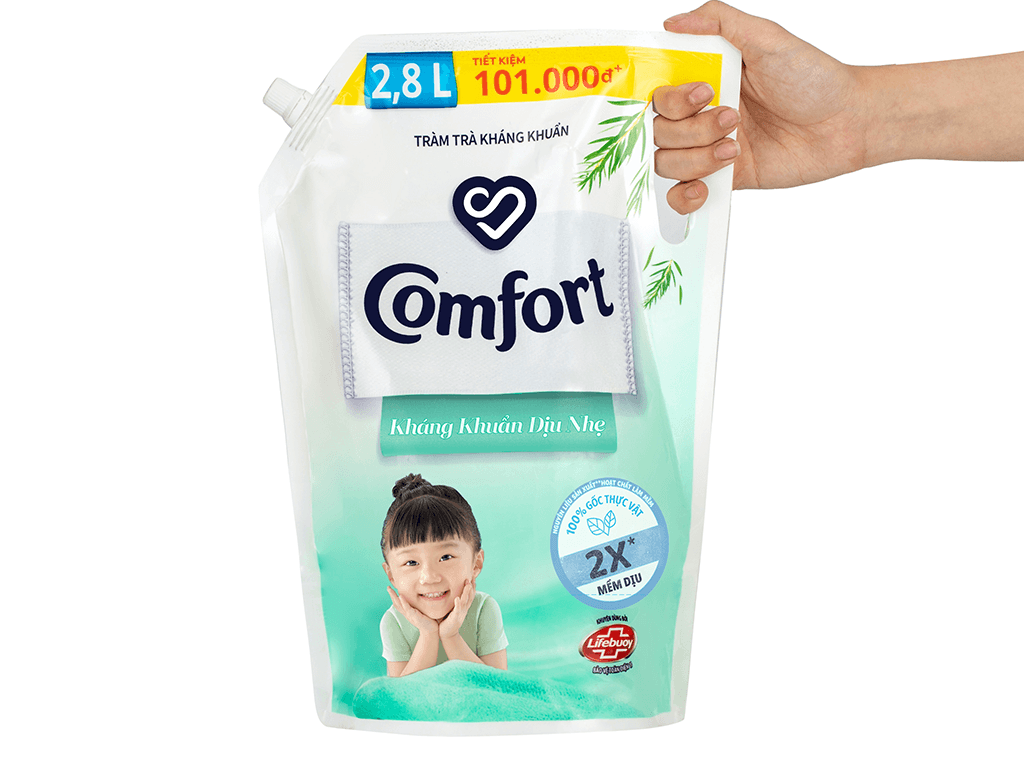 Nước xả cho bé Comfort kháng khuẩn dịu nhẹ túi 2.4 lít 11