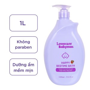 Sữa tắm cho bé Lovercare Babymac Happy Bedtime Bath 1 lít