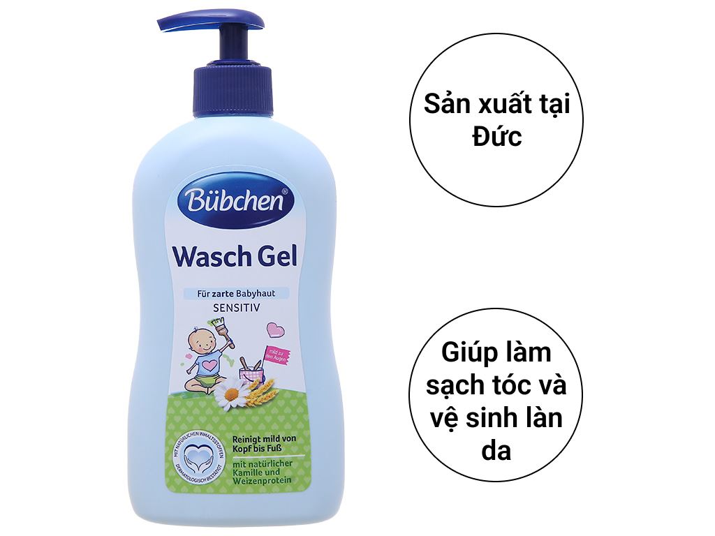 Sữa tắm cho bé Bubchen hoa cúc và protein lúa mì 400ml 2