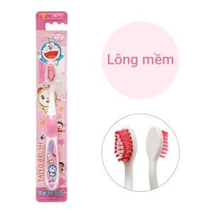 Bàn chải cho bé 6 - 12 tuổi Taiyo Doraemon Pink lông mềm (giao màu ngẫu nhiên)
