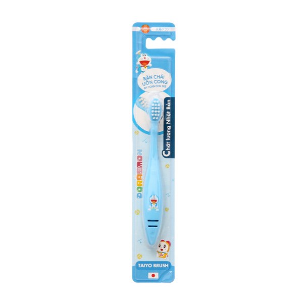 Bàn chải cho bé Taiyo Doraemon Baby lông mềm (dưới 5 tuổi) - Màu xanh dương - AVAKids.com