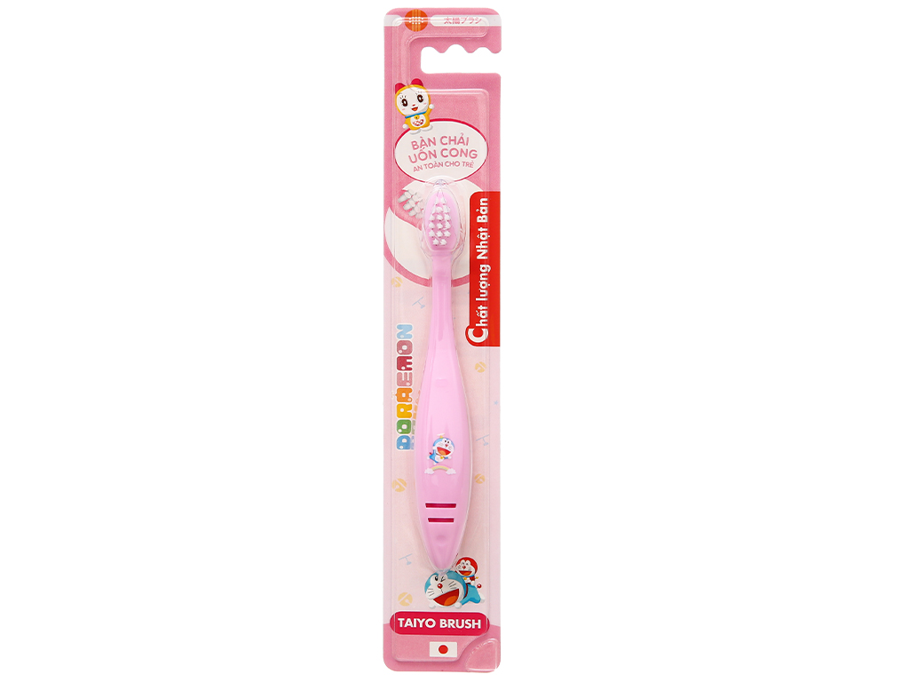 Bàn chải cho bé Taiyo Doraemon Baby Pink lông mềm (dưới 5 tuổi) - Màu hồng 1