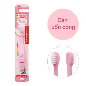 Bàn chải cho bé dưới 5 tuổi Taiyo Doraemon Baby Pink lông mềm (giao màu ngẫu nhiên)