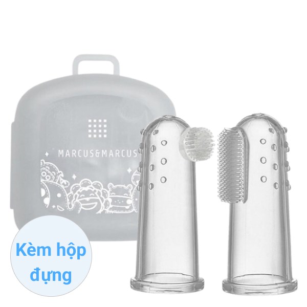 Bộ bàn chải và rơ lưỡi xỏ ngón Marcus & Marcus MNMRC01 silicone mềm (từ 0 tháng) - AVAKids.com