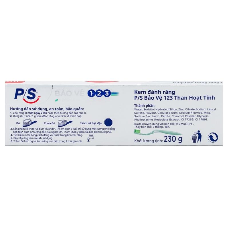 Kem đánh răng từ 6 tuổi P/S Bảo Vệ 123 Tinh Hoa Thiên Nhiên hương lá tre 230g 6
