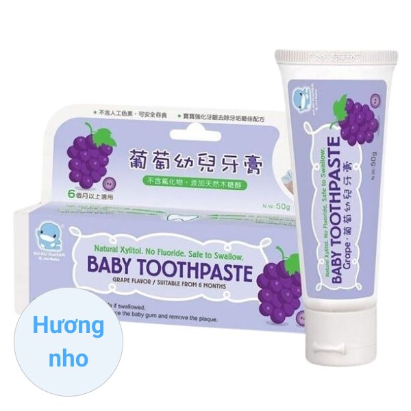 Kem Đánh Răng Cho Bé Từ 6 Tháng Kuku Hương Nho 50G