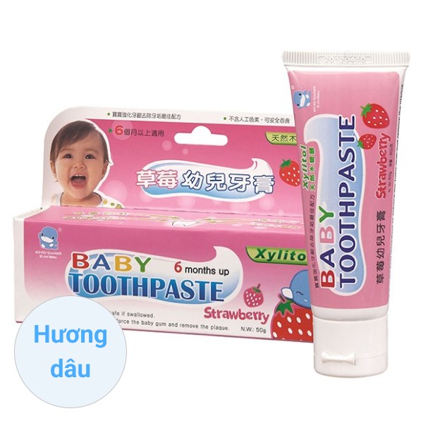 Kem Đánh Răng Cho Bé Từ 6 Tháng Kuku Hương Dâu 50G