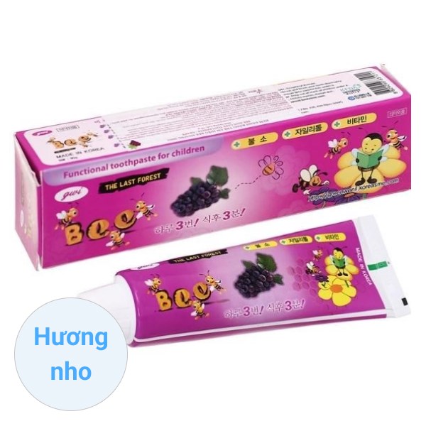 Kem Đánh Răng Cho Bé Từ 3 Tuổi Bee Hương Nho 90G