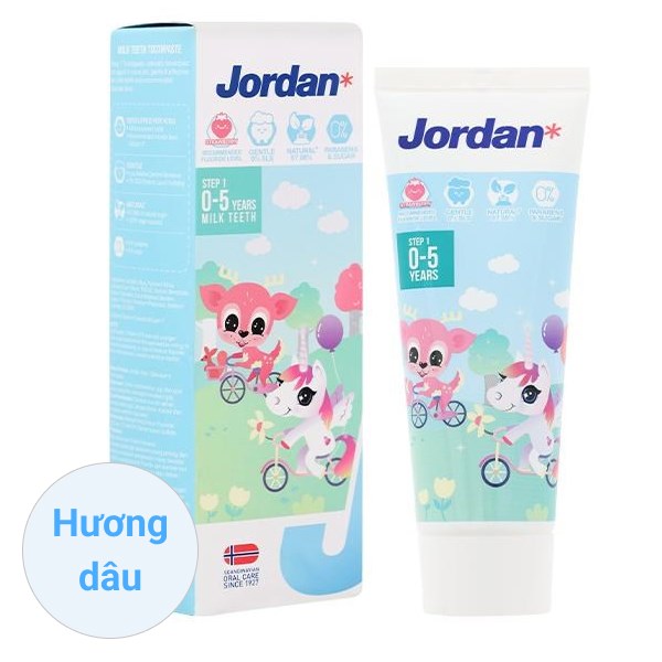 Kem Đánh Răng Cho Bé 0 - 5 Tuổi Jordan Hương Dâu 75G