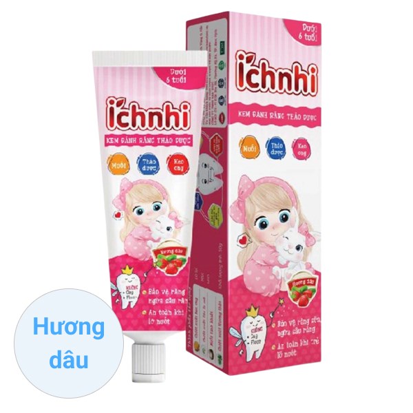 Kem Đánh Răng Thảo Dược Cho Bé Từ 0 - 6 Tuổi Ích Nhi Hương Dâu 50G