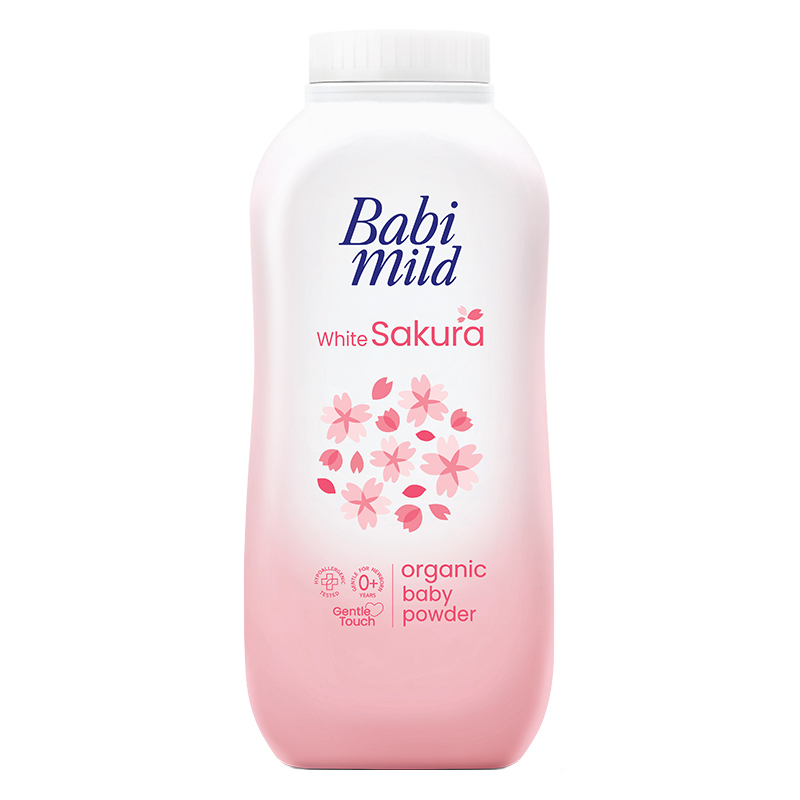 Phấn thơm dưỡng ẩm cho bé Babi Mild White Sakura 160g