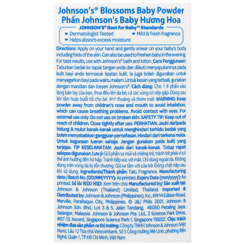 Phấn thơm cho bé Johnsons Blossoms 200g 8