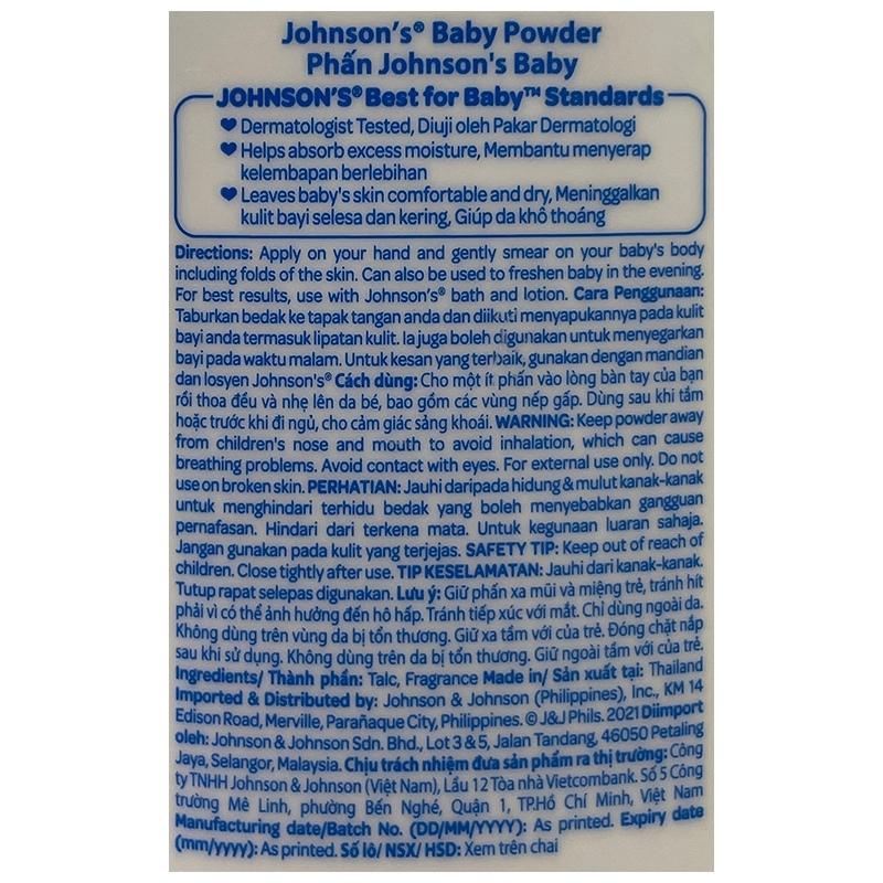 Phấn thơm cho bé Johnsons Baby Powder 200g 7
