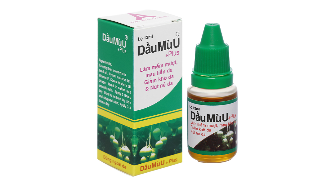 Dầu mù u Plus làm mềm da, giảm khô và nứt nẻ da chai 12ml -  02/2023|Nhathuocankhang.com