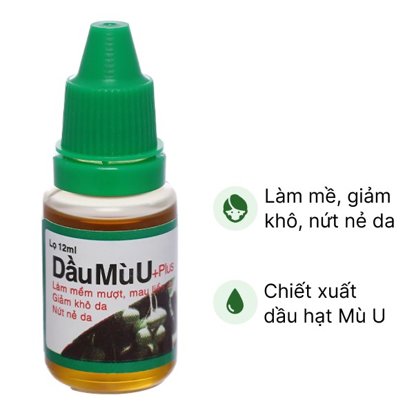 Dầu mù u Plus làm mềm da, giảm khô da chai 12ml