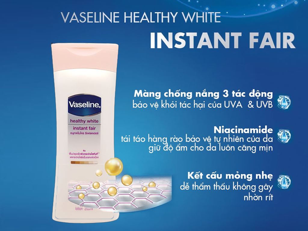 Sữa dưỡng thể Vaseline Healthy White trắng da tức thì 200ml 2