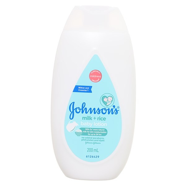 Sữa dưỡng thể cho bé Johnson's Milk Rice Baby Lotion 200 ml - AVAKids.com