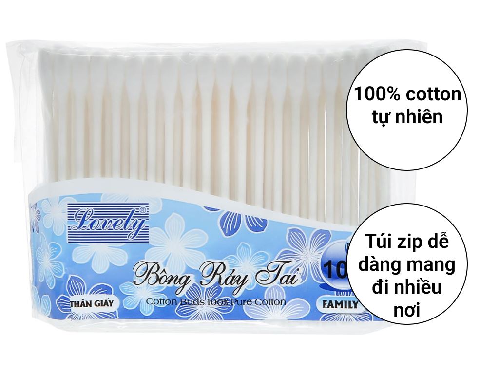 Bông ráy tai Lovely bịch 100 cây giá tốt tại Bách hoá XANH