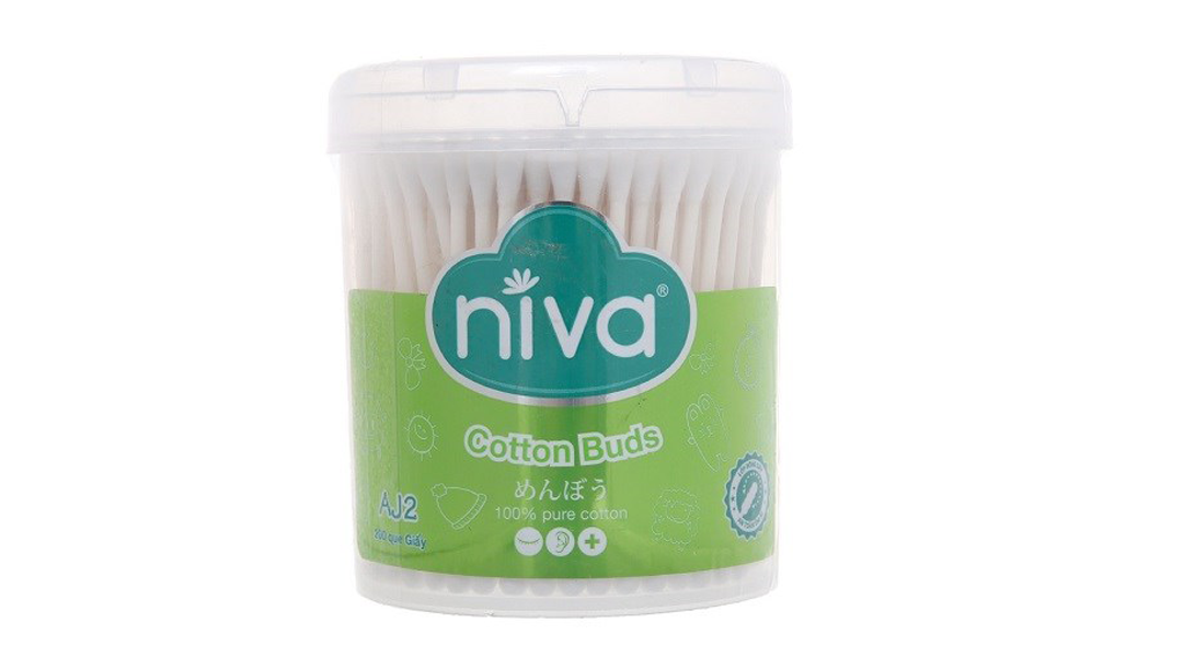 Tăm bông ráy tai Niva AJ2 thân giấy đầu tròn và xoắn hũ 200 que - 08/ ...