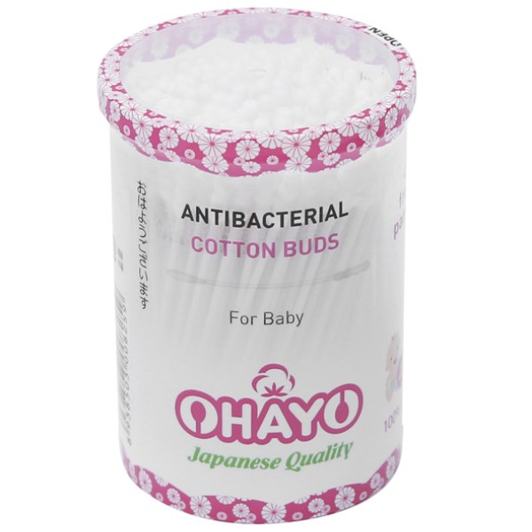 Tăm bông trẻ em Ohayo JP02 đầu xoắn/tròn hũ 160 que