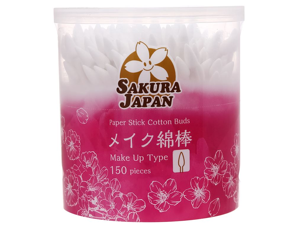 Tăm bông kháng khuẩn SAKURA trang điểm tb07 hộp 150 cây 1