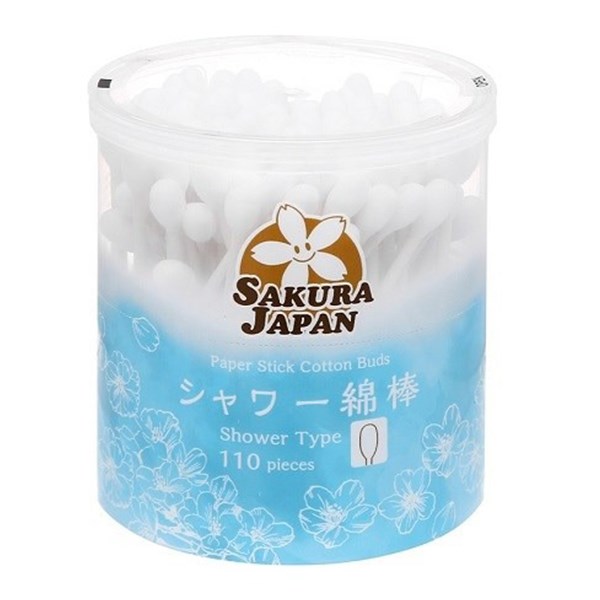 Tăm bông thân giấy kháng khuẩn Sakura TB02 đầu nhỏ hũ 180 cây 19