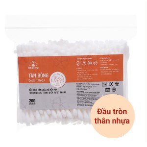 Tăm bông Bông Bạch Tuyết đầu tròn gói 200 cây