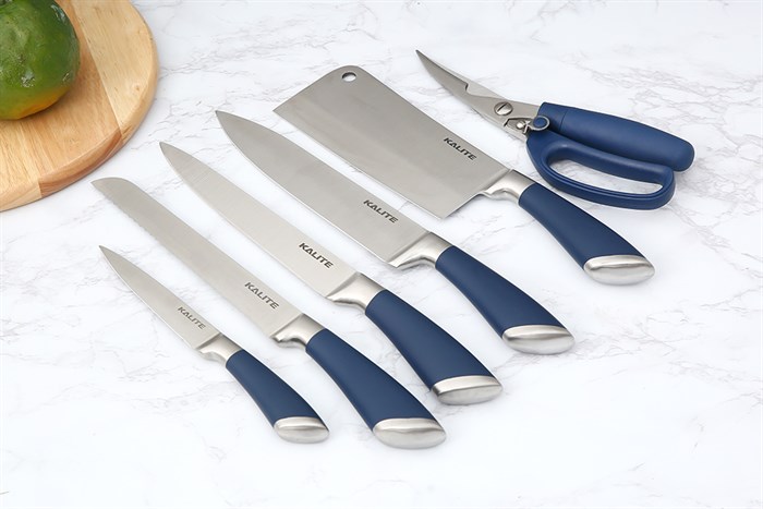 Bộ dao kéo inox Kalite KL-190 Màu Trắng - Xanh