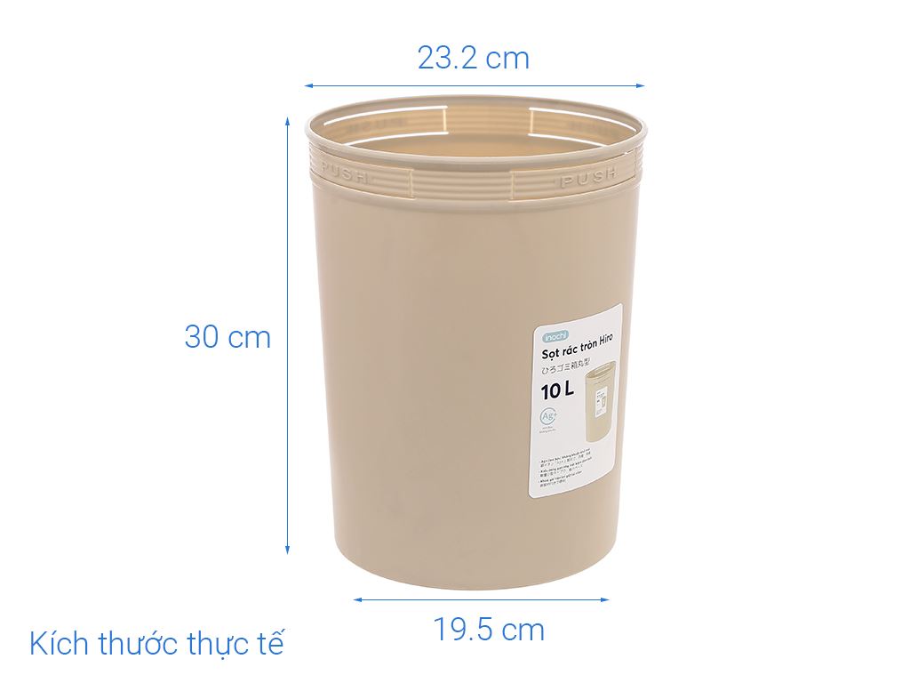 Sọt rác tròn Inochi Hiro 10 lít giá tốt tại Bách hoá XANH