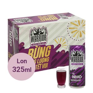 Thùng 24 lon nước tăng lực Warrior hương nho 325ml