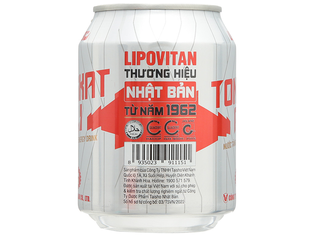 Thùng 24 lon nước tăng lực Lipovitan mật nhân Tongkat Ali 250ml 9