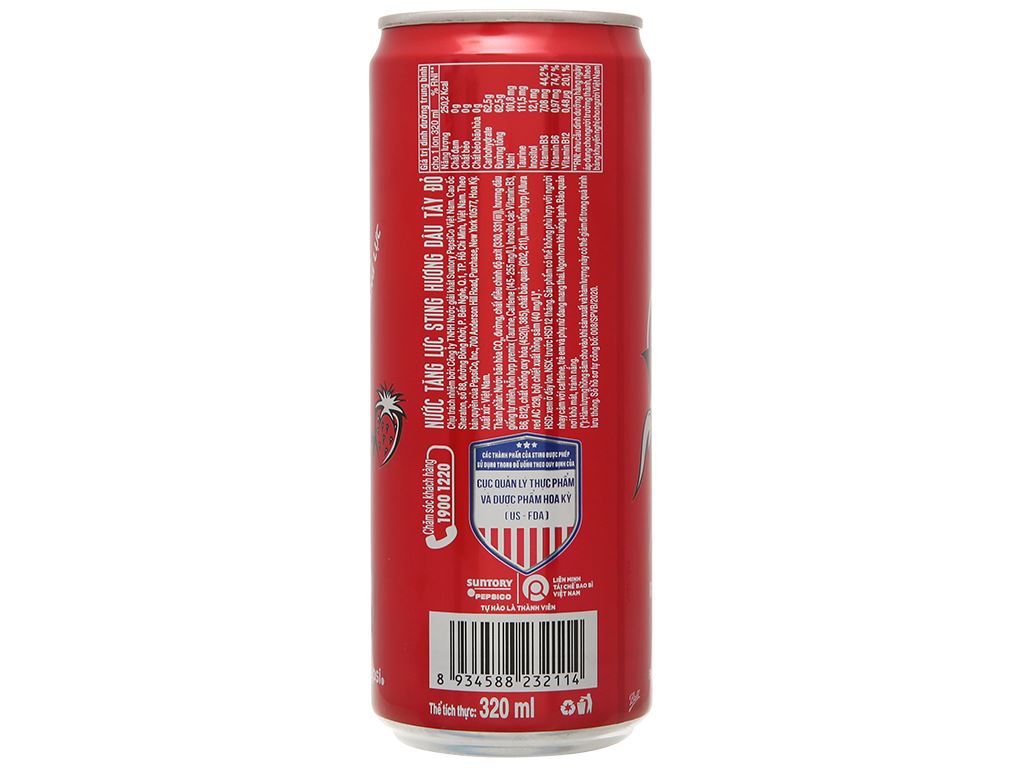 24 lon nước tăng lực Sting hương dâu 320ml 5