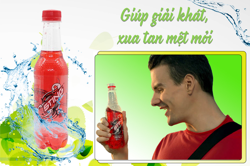 Nước tăng lực Sting Dâu tây chai 330ml (thùng 24 chai)