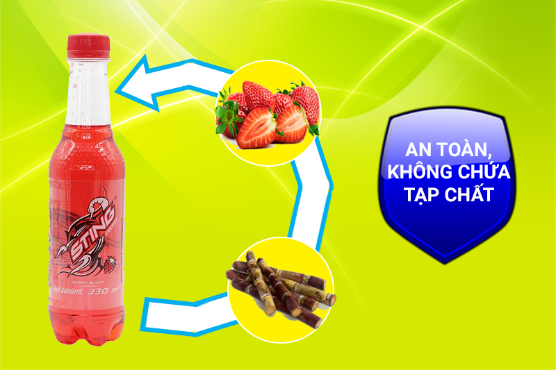 Nước tăng lực Sting Dâu tây chai 330ml (thùng 24 chai)