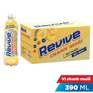 Thùng 24 chai nước bù khoáng Revive chanh muối 390ml