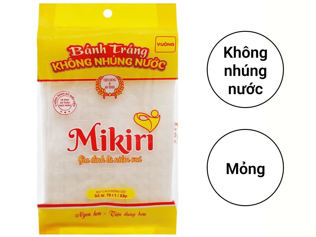 Bánh tráng không nhúng nước Mikiri gói 210g 2